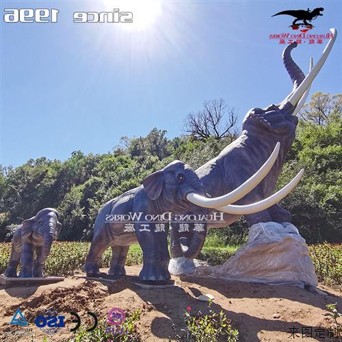 大型机械电动硅胶黄河古象模型摆件仿真大象仿真动物玩具景区模型图片