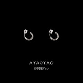 AYao光面耳圈气质耳环女简约个性 通勤百搭冷淡风无耳洞硅胶耳夹潮