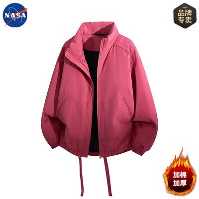 NASA品牌高质量冬季保暖立领棉服男情侣款休闲风衣棉衣棉袄子外套