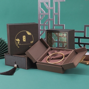 首饰包装盒古法传承手镯盒玉器翡翠复古文玩手串盒手链打包盒礼盒