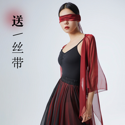 中国舞飘逸侠女红古典纱衣