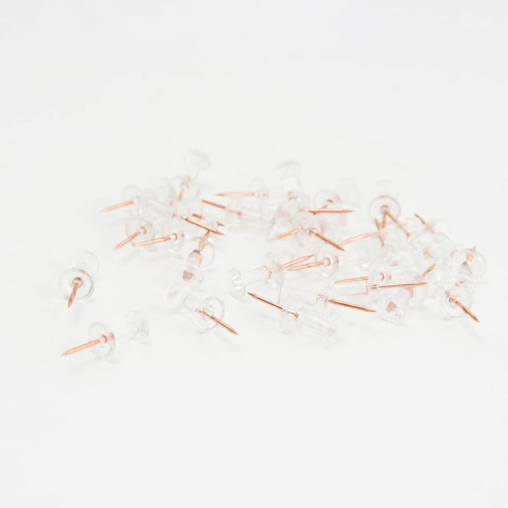 100pcs Transparent Rose Gold Push Pins Thumb Thumbtack Board