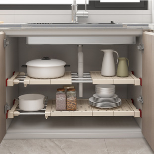 伸缩隔板置物架免打孔衣橱隔板可伸缩置物架卫生间墙上收纳整理架