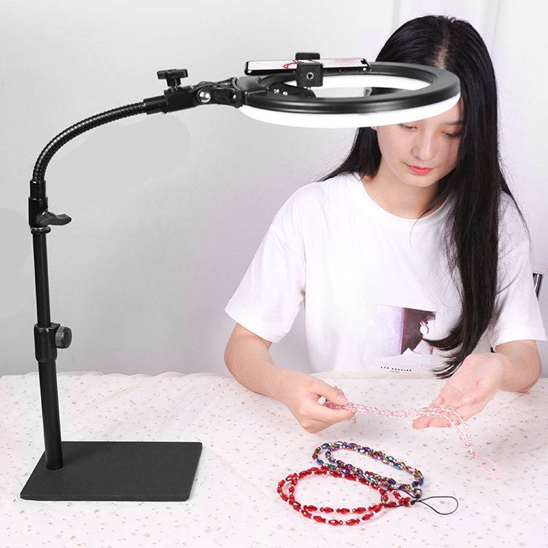 2手机俯拍支架直播补光灯桌面拍摄防抖神器开箱视频美食拍照美甲