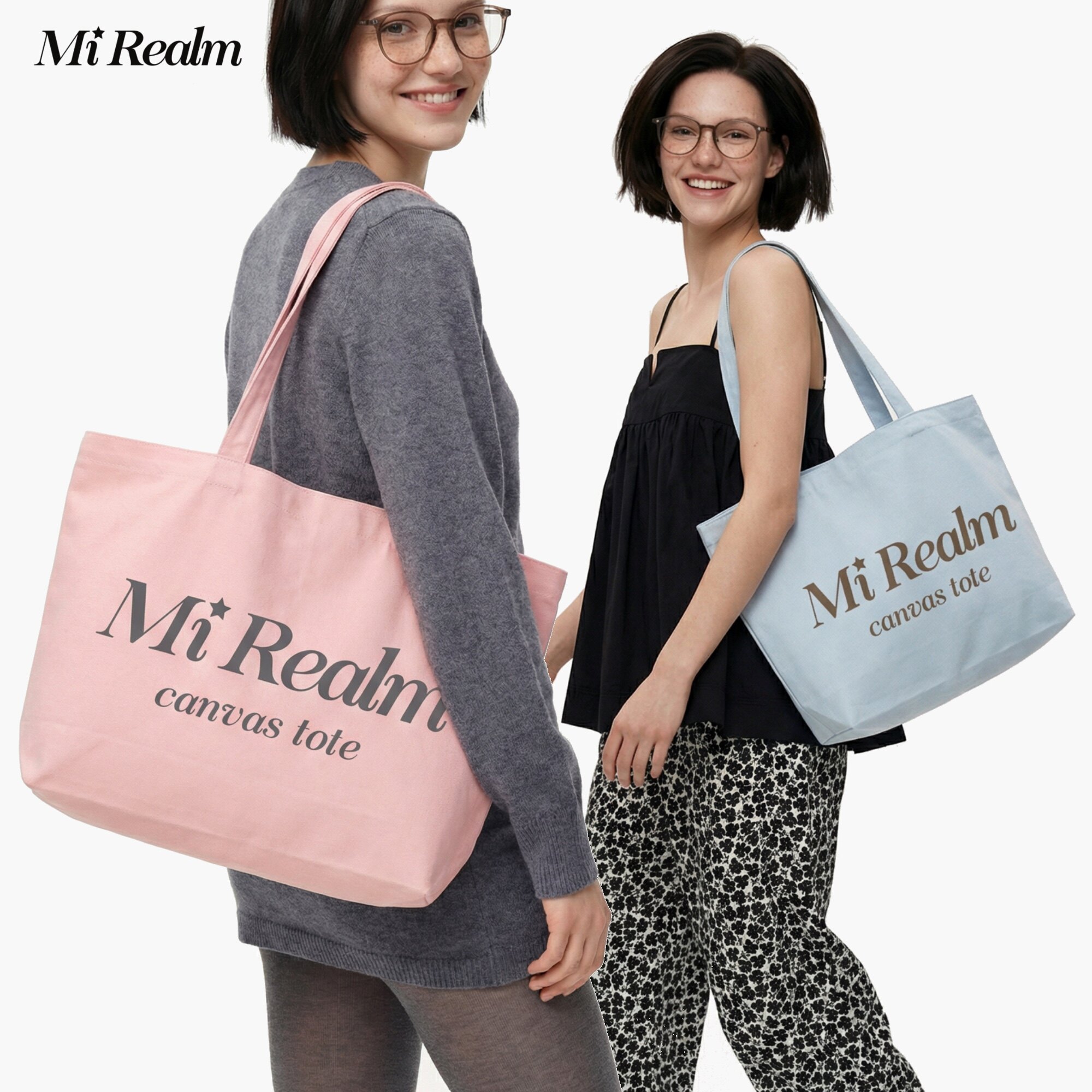 MíRealm弥方2026春夏新款松弛感大容量纯棉帆布托特包通勤单肩包