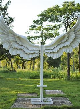 玻璃钢户外翅膀雕塑大型景区花海草坪摆件网红打卡拍照互动装饰品