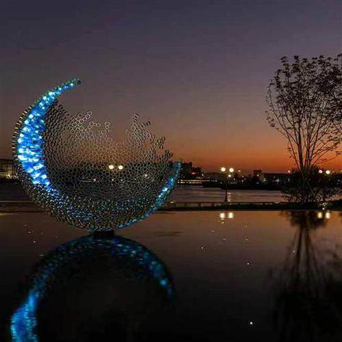 不锈钢圆球雕塑电镀水景雕塑户外不锈钢摆件加工定制