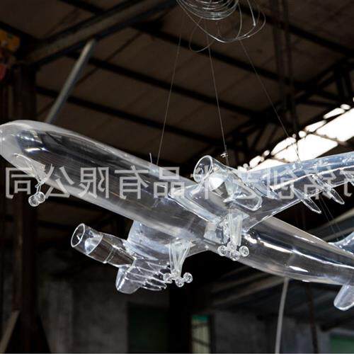 透明树脂艺术装置飞机大模型大型吊装艺术品商场大型艺术装置