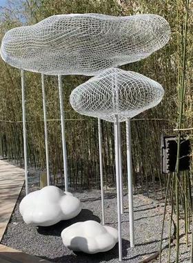 不锈钢创意镂空云朵雕塑售楼部户外园林景观大型金属艺术抽象摆件