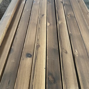 木板材松木扣板拉丝木方板材自然树纹护墙板樟子松碳化花纹刨光