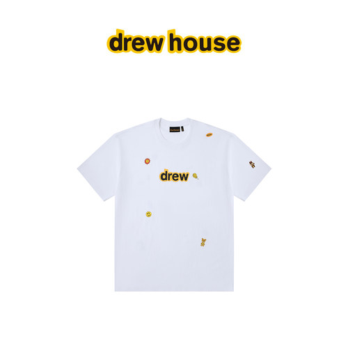 drewhouse贴纸字母夏日短袖T恤
