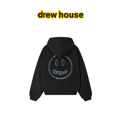drewhouse贴布笑脸拉链连帽卫衣