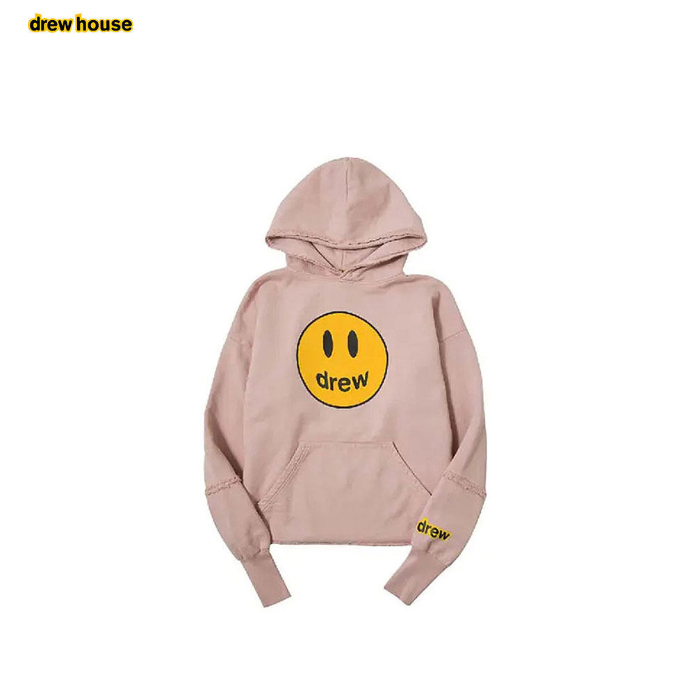 drewhouse笑脸连帽拼接拉绒卫衣