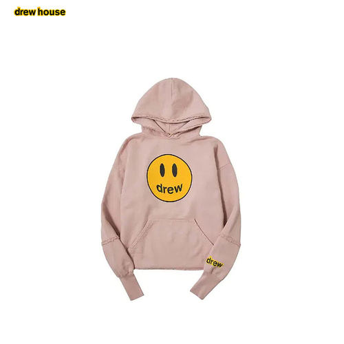 drewhouse笑脸连帽拼接拉绒卫衣