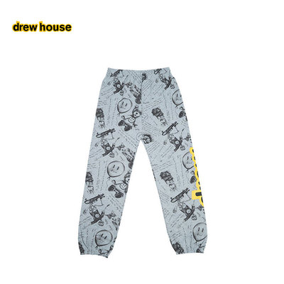 drewhouse印花宽松束脚运动卫裤