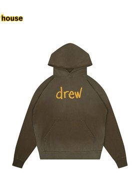 drew house手写字母刺绣宽松连帽卫衣