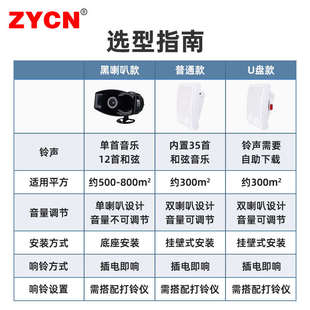 智能电子音乐电铃工厂上下班学校下课铃自动打铃器高分贝喇叭220v