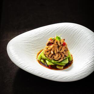 陶瓷色釉凉菜盘子餐厅火锅店流沙甜点盘创意餐具 特色网红流行时尚