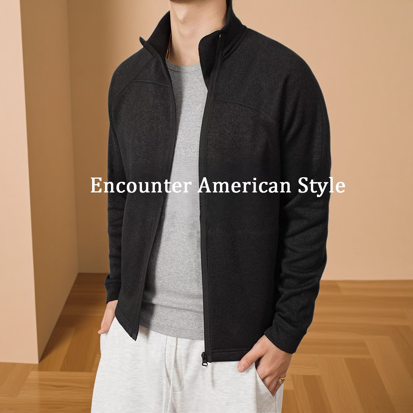 纯色蓄热保暖加厚拉链衫外套男女