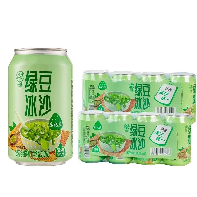乐比乐罐装清凉解暑绿豆冰沙饮料
