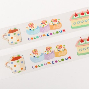 别管胶带 饰小清新手账配色 多巴胺甜品手帐拼贴搭配美食和纸装