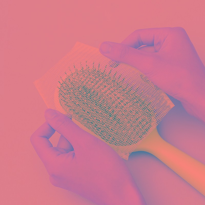 50片装气垫梳子清洁网清洗神器气囊按摩梳头发清洁保护纸女清理器