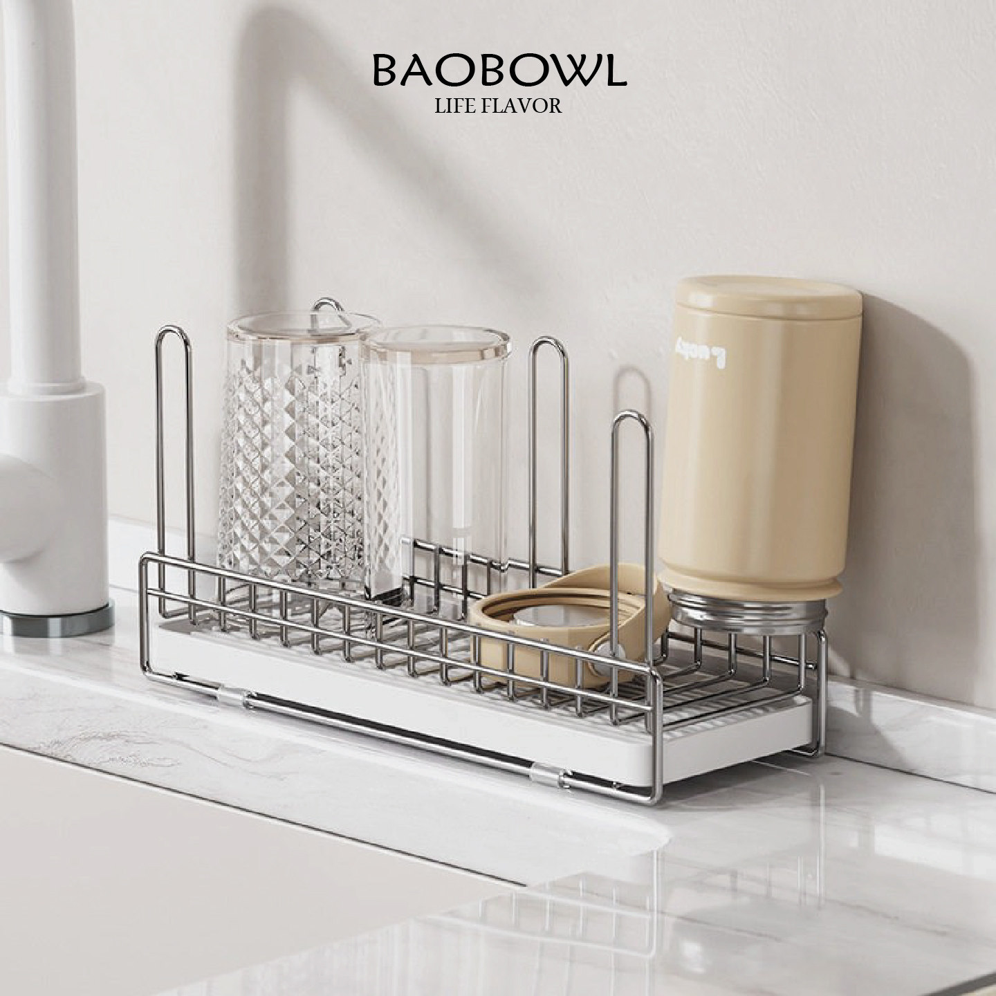 304不锈钢水杯沥水架厨房置物架桌面高颜值桌边倒挂茶杯收纳支架,厨房/烹饪用具,抹布架/厨房清洁收纳架,淘宝优惠券,粉丝福利购,淘宝优惠卷