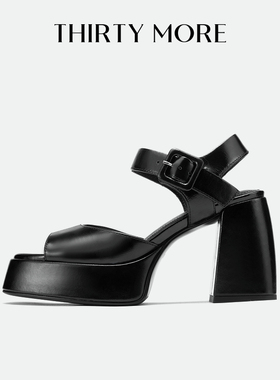 【夏日物语】Thirty More粗跟玛丽珍鞋女2026夏新款露趾百搭凉鞋