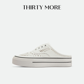 More镂空设计厚底板鞋 女2026夏季 新款 Thirty 透气休闲百搭小白鞋
