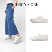 More镂空设计厚底板鞋 女2026夏季 新款 Thirty 透气休闲百搭小白鞋