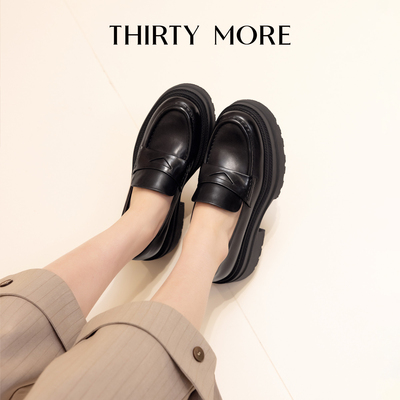 【巴黎学院】Thirty More气质单鞋女2026春季新款一脚蹬jk小皮鞋