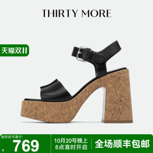 街头超模 新款 Thirty 女2025夏季 搭扣露趾凉鞋 More显瘦百搭鞋