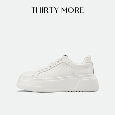 【经典小白】Thirty More休闲小白鞋女2026春季新款百搭厚底板鞋