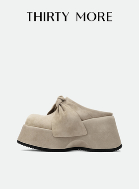 【甜心高妹】Thirty More时尚厚底包头拖女2026春季新款后空拖鞋