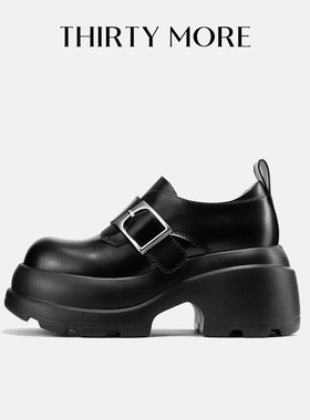 【巴黎漫步】Thirty More乐福鞋女2025秋冬新款潮增高小皮鞋单鞋