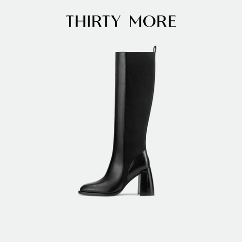 【飒美女主】Thirty More小个子增高骑士靴女2025秋冬新款弹力靴