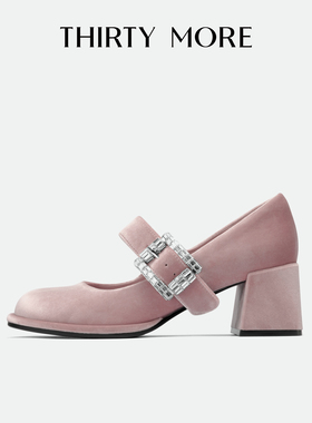 【粉红泡泡】Thirty More气质玛丽珍鞋2025秋冬新款甜美浅口单鞋