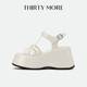 新款 百搭露趾沙滩鞋 More厚底凉鞋 女2026夏季 白色恋人 Thirty