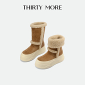 外翻两穿棉靴 More中筒雪地靴女2025秋冬新款 冰雪世界 Thirty