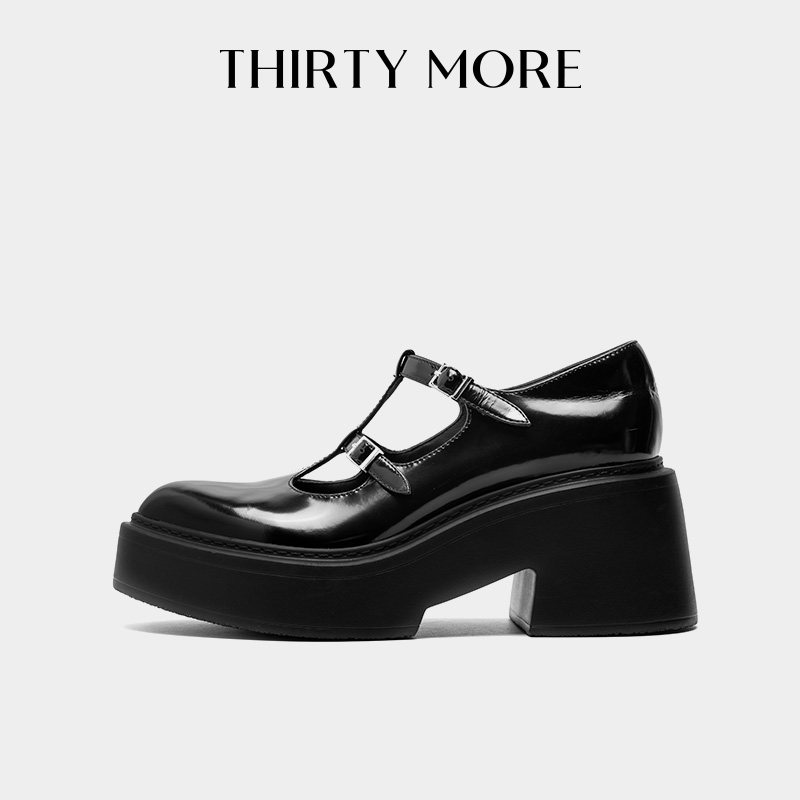 Thirty More复古玛丽珍鞋女2025秋新款浅口高跟鞋粗跟包根小皮鞋,女鞋,玛丽珍鞋,淘宝优惠券,粉丝福利购,淘宝优惠卷