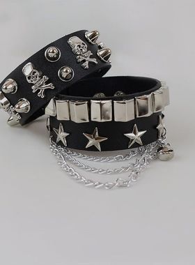 街舞配饰嘻哈手环宽手镯潮男