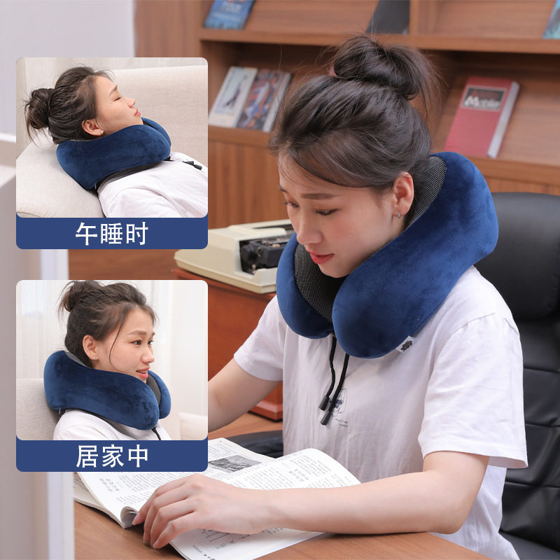 U 자형 베개 메모리 폼 목 베개 경추 목 베개 낮잠 인공물 보호 목 베개 목 커버 운전 및 여행