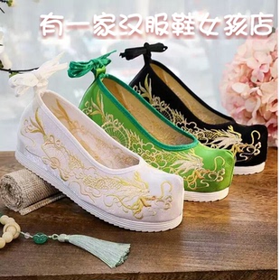 春夏新款男士汉服鞋古装男生绣花鞋老北京布鞋演出戏曲秀禾婚鞋
