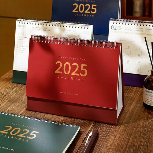 2025年新款台历简约商务大格子办公室高档桌面摆件日历月历定制