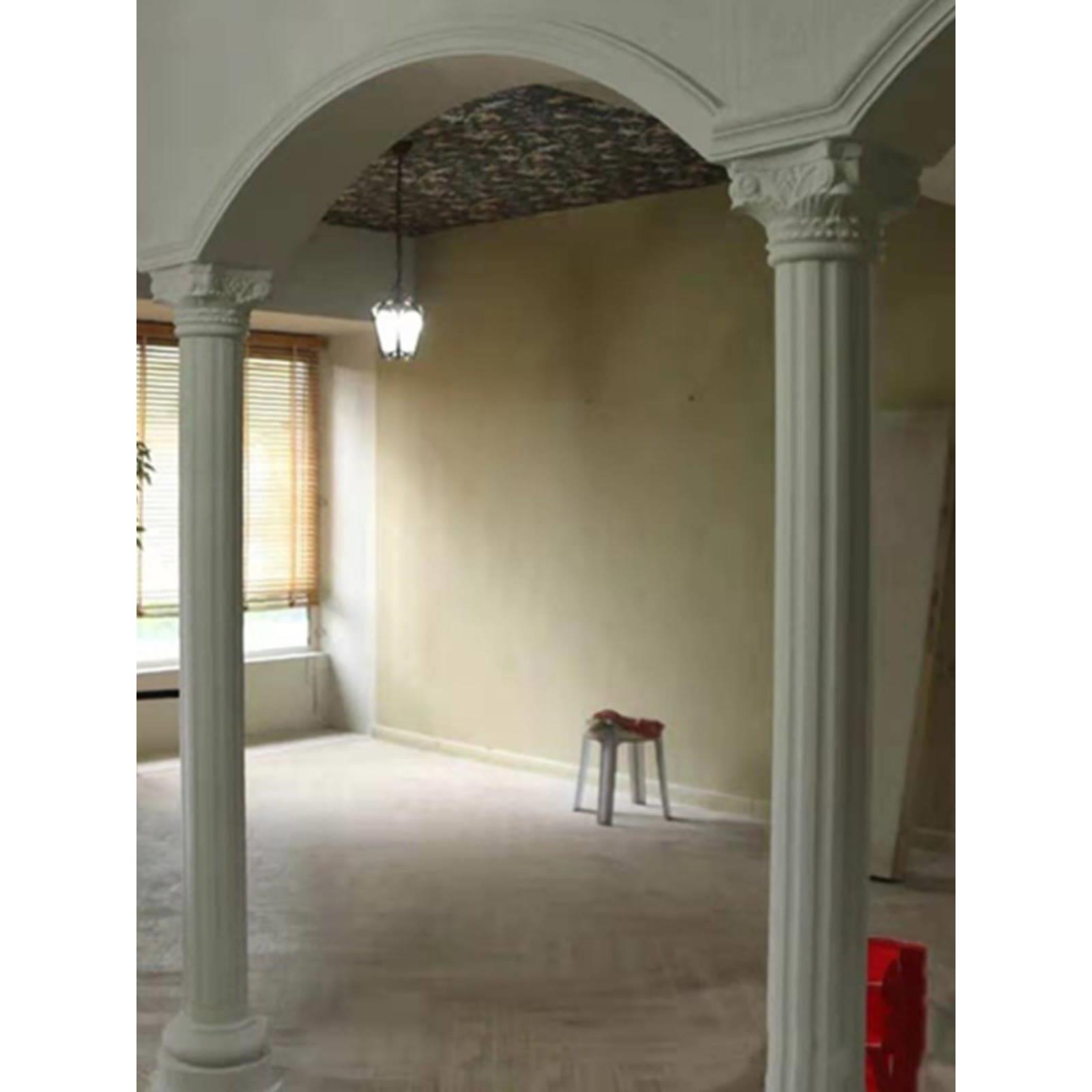厂家直销石膏罗马柱装饰展厅欧式圆柱半圆背景墙造型光身柱平板柱
