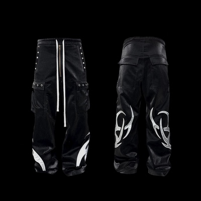 99CLUB暗夜图腾进口油蜡皮裤