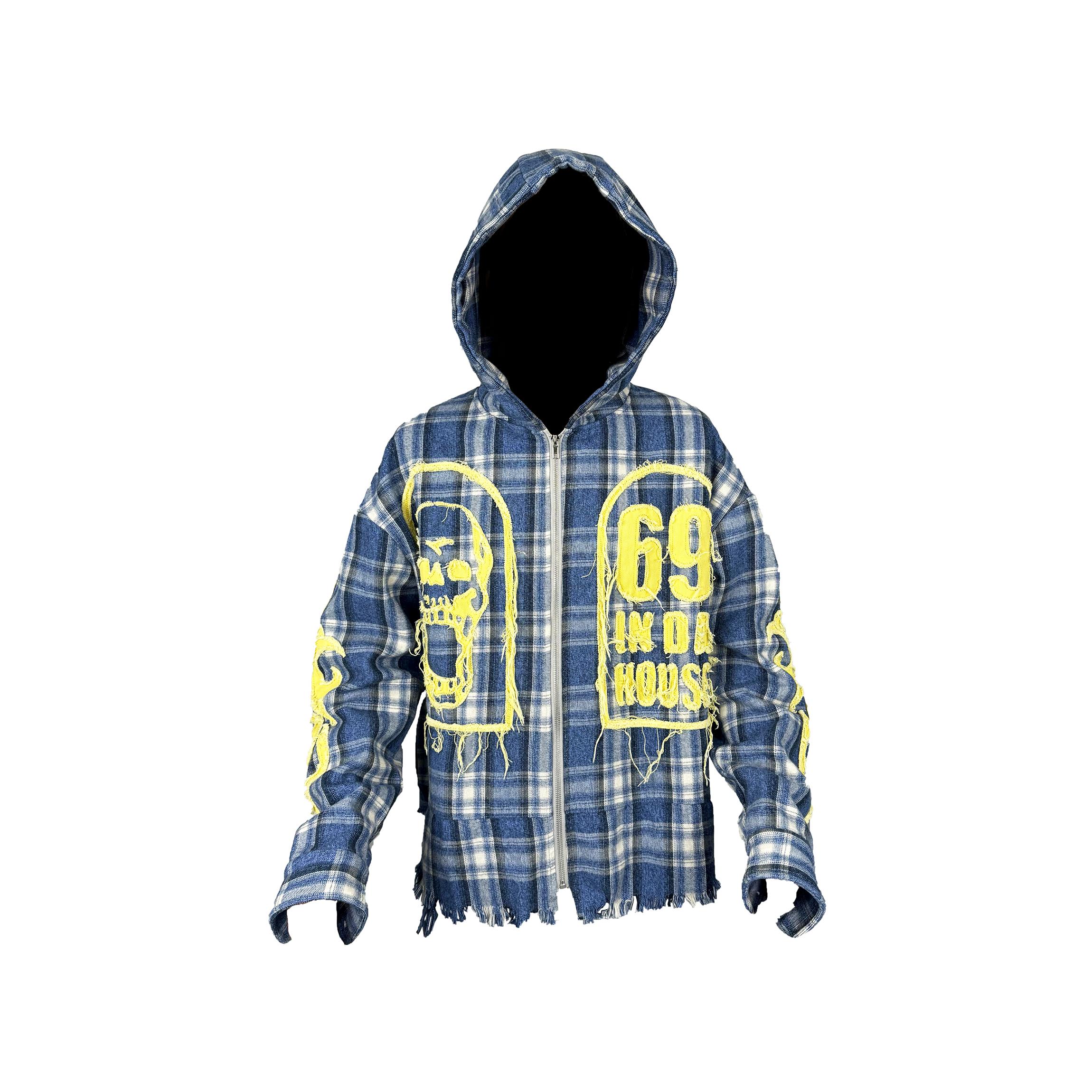 99CLUB美式复古格子衬衫外套