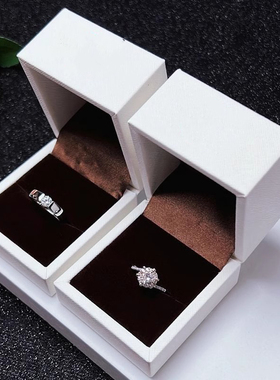 Dr Wife一克拉莫桑钻钻戒纯银情侣对戒七夕结婚订婚求婚戒指仿真