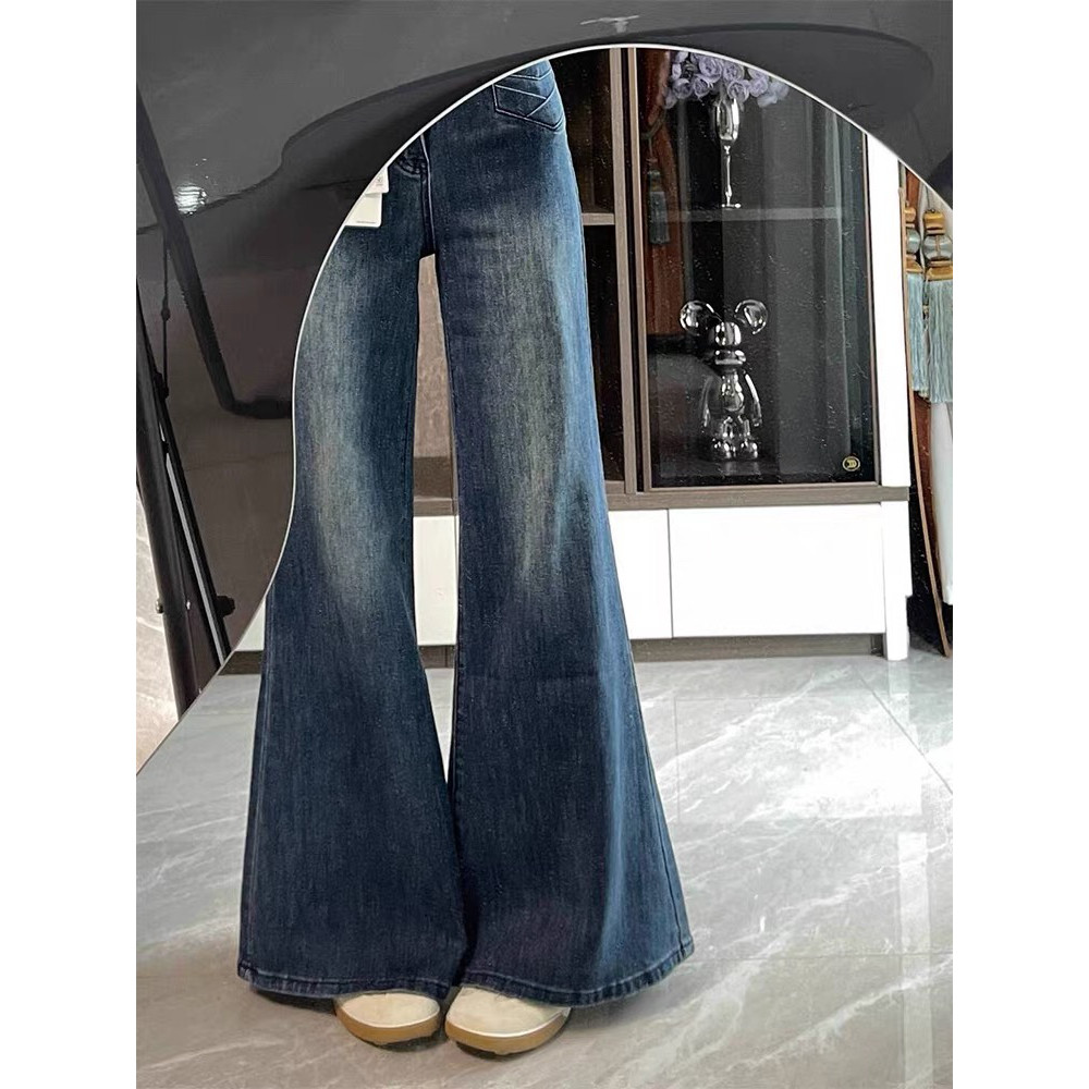 复古不贴腿微喇牛仔裤女秋季新款美式高腰设计感垂感阔腿喇叭裤潮,女装/女士精品,牛仔裤,淘宝优惠券,粉丝福利购,淘宝优惠卷