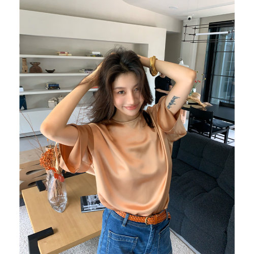 高品质短袖衬衫宽松上衣女